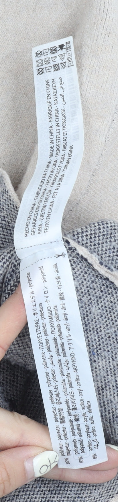 Bershka Women's Beige Pullover Jumper Size 12