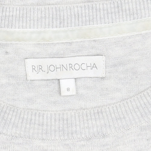 RJR.John Rocha Women's Grey Floral Pullover Jumper Size 8