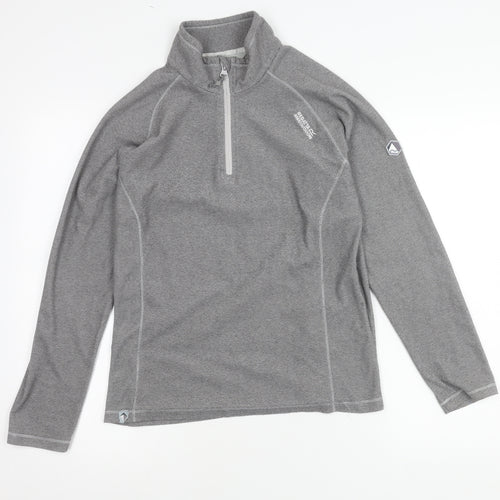 Regatta Women's Grey Sweatshirt Size 10 Zip Neck Logo