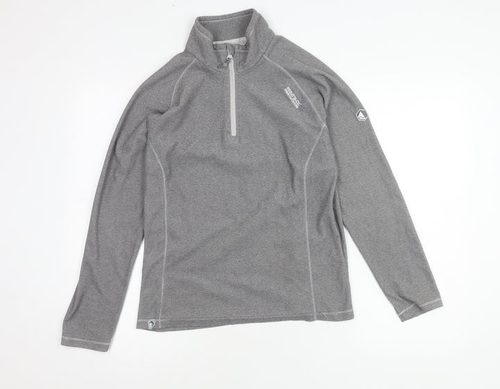 Regatta Women's Grey Sweatshirt Size 10 Zip Neck Logo