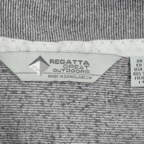 Regatta Women's Grey Sweatshirt Size 10 Zip Neck Logo