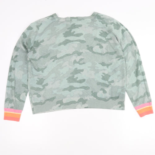 hush Women's Green XL Camouflage Wool Pullover