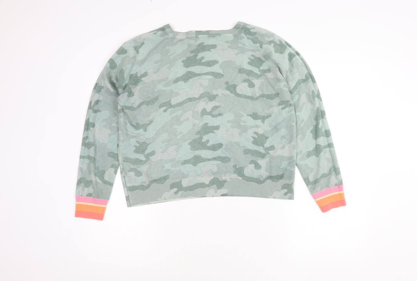 hush Women's Green XL Camouflage Wool Pullover