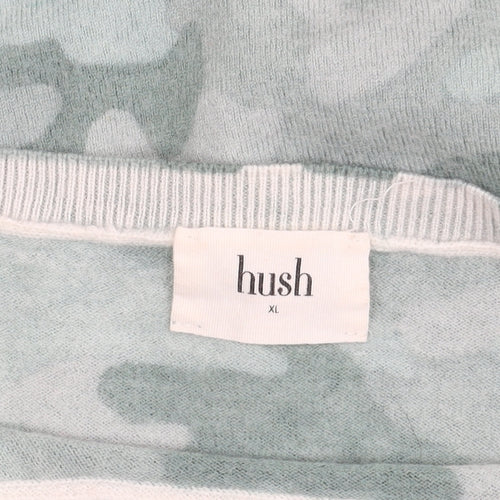 hush Women's Green XL Camouflage Wool Pullover