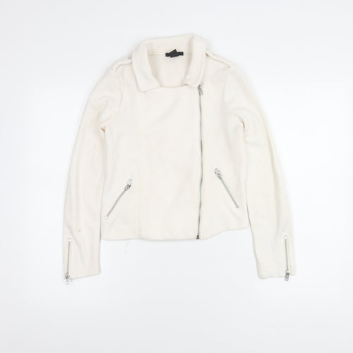H&M Women's White Motorcycle Jacket, XS, Casual