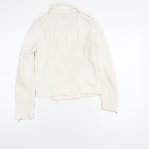 H&M Women's White Motorcycle Jacket, XS, Casual