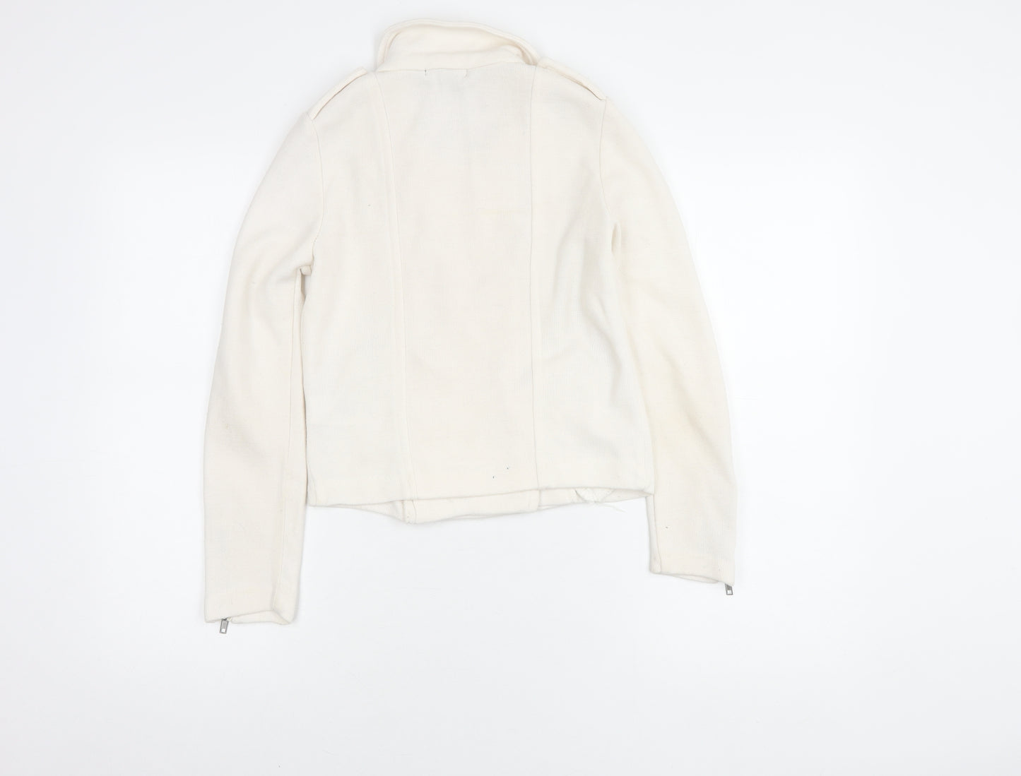 H&M Women's White Motorcycle Jacket, XS, Casual