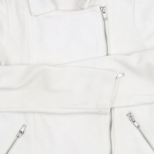 H&M Women's White Motorcycle Jacket, XS, Casual