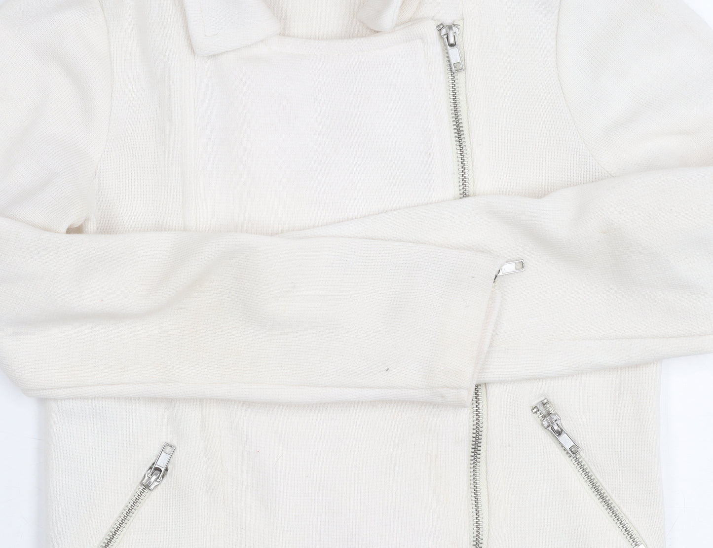 H&M Women's White Motorcycle Jacket, XS, Casual