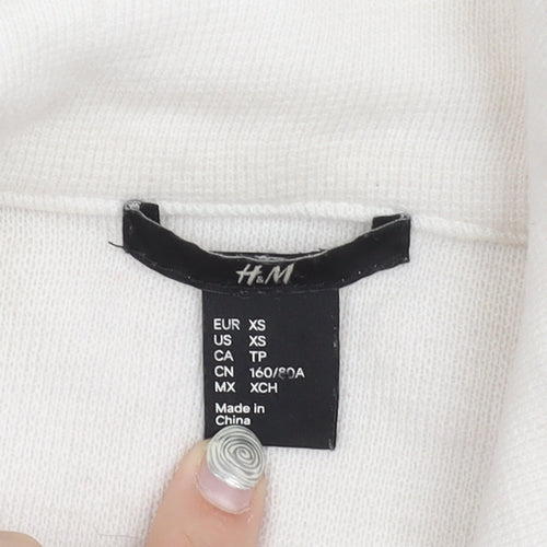 H&M Women's White Motorcycle Jacket, XS, Casual