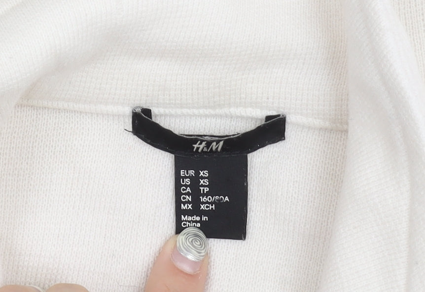 H&M Women's White Motorcycle Jacket, XS, Casual