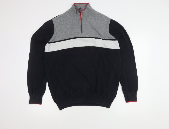 Blue Harbour Men's Black Grey Full Zip Sweatshirt L