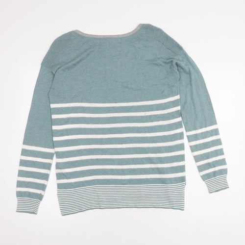 Next Women's Blue Striped Jumper Size 10