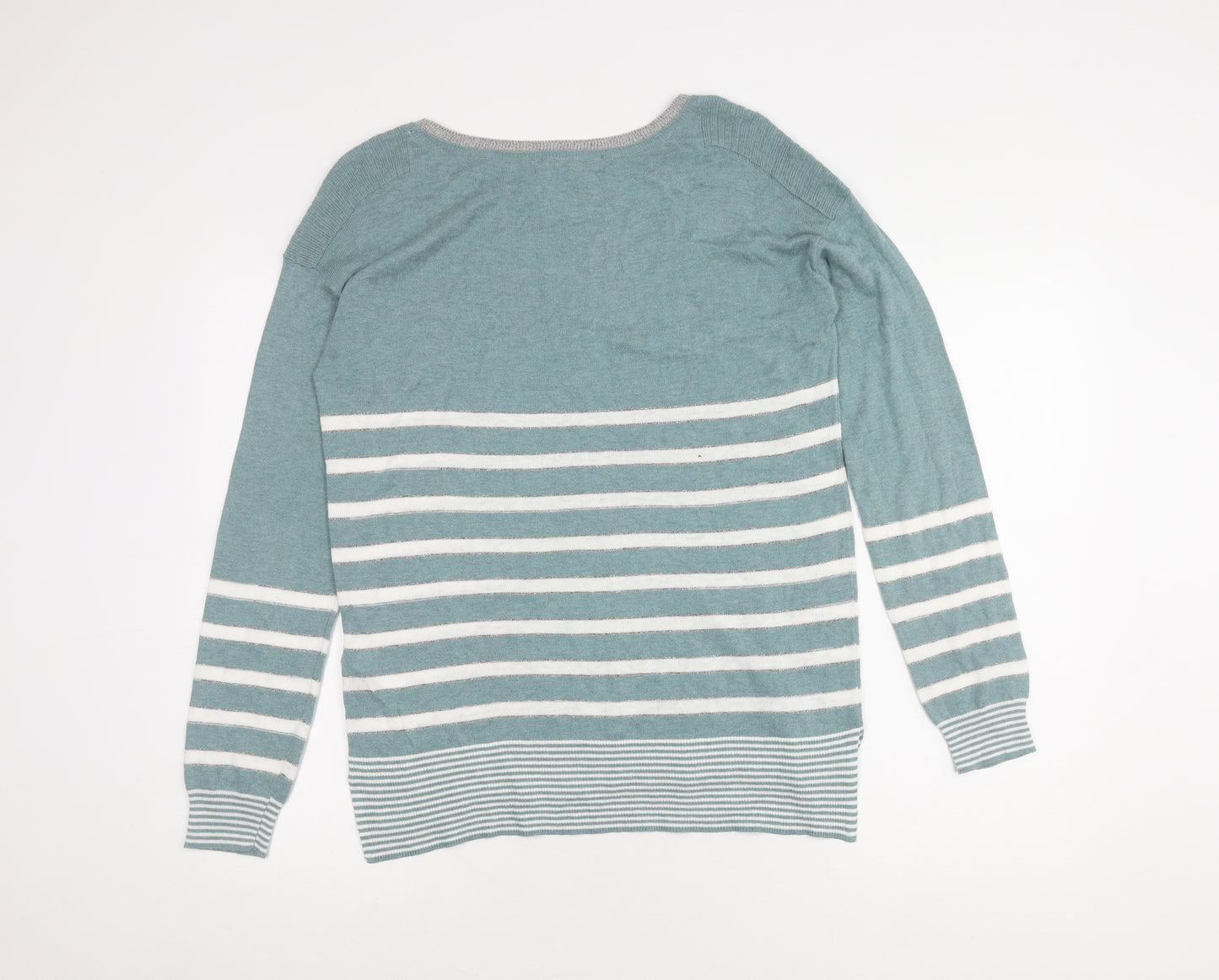 Next Women's Blue Striped Jumper Size 10