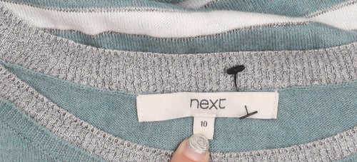Next Women's Blue Striped Jumper Size 10