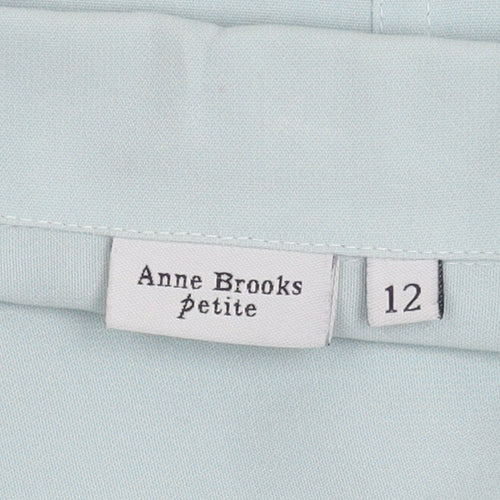 Anne Brooks Women's Petite Blue Button-Up Shirt