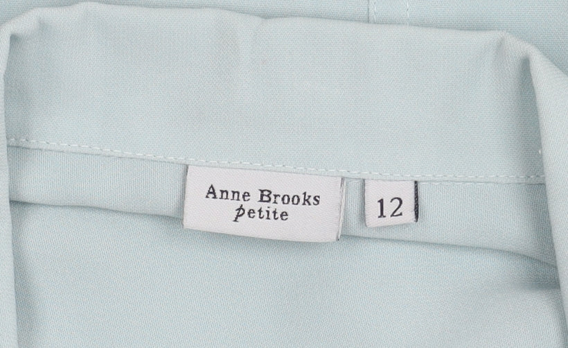 Anne Brooks Women's Petite Blue Button-Up Shirt