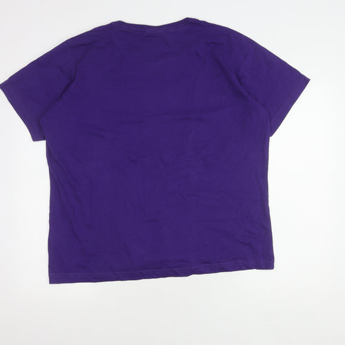 Curves Women's Purple XL Basic Cotton T-Shirt