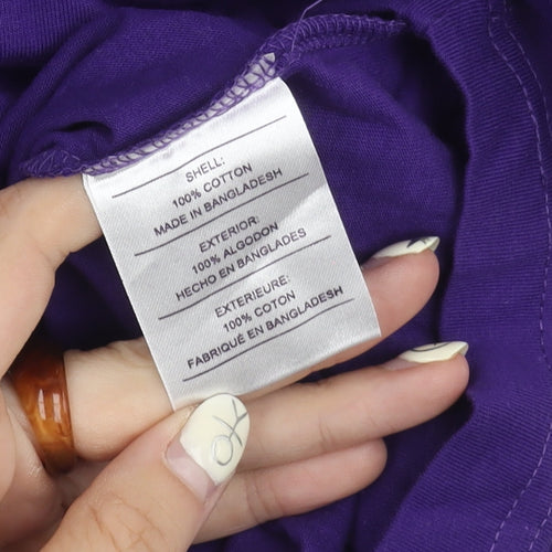 Curves Women's Purple XL Basic Cotton T-Shirt