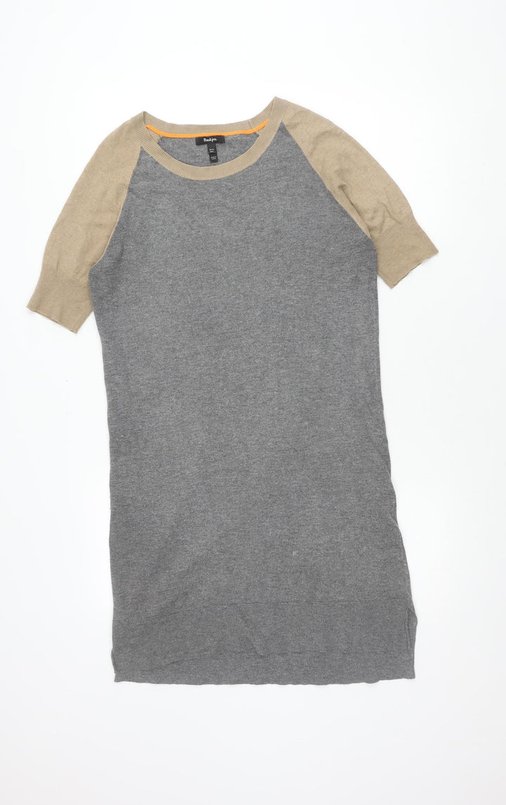 Baukjen Grey Colourblock Shift Dress - Size 12, Women's