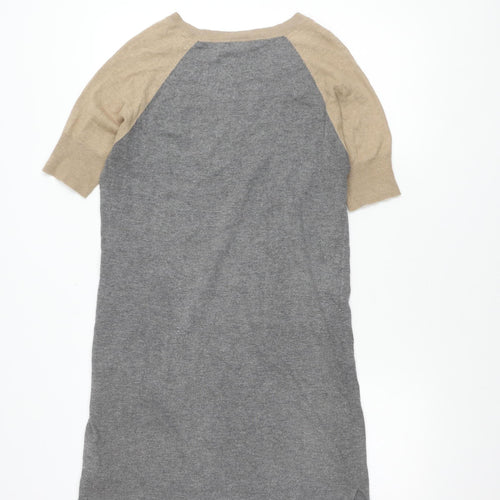 Baukjen Grey Colourblock Shift Dress - Size 12, Women's