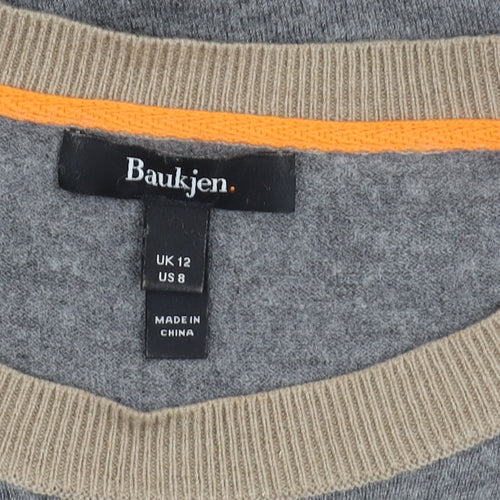 Baukjen Grey Colourblock Shift Dress - Size 12, Women's