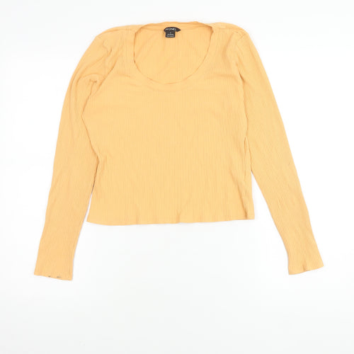 Monki Women's Beige Long Sleeve Top, Size L