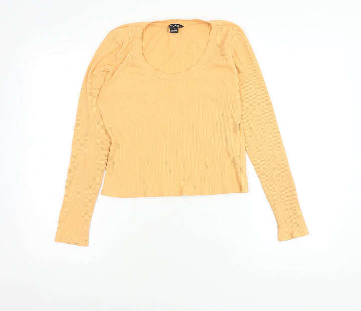 Monki Women's Beige Long Sleeve Top, Size L