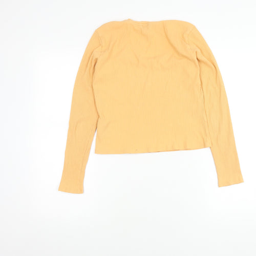Monki Women's Beige Long Sleeve Top, Size L