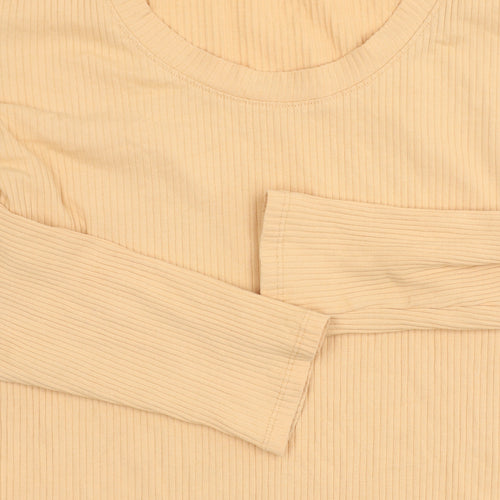Monki Women's Beige Long Sleeve Top, Size L