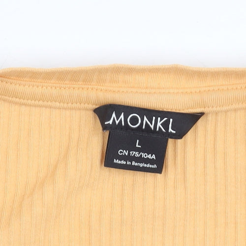 Monki Women's Beige Long Sleeve Top, Size L