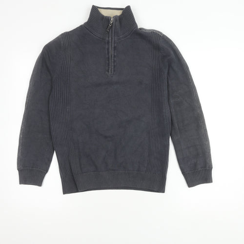Yishion Men's Grey S Pullover Jumper High Neck