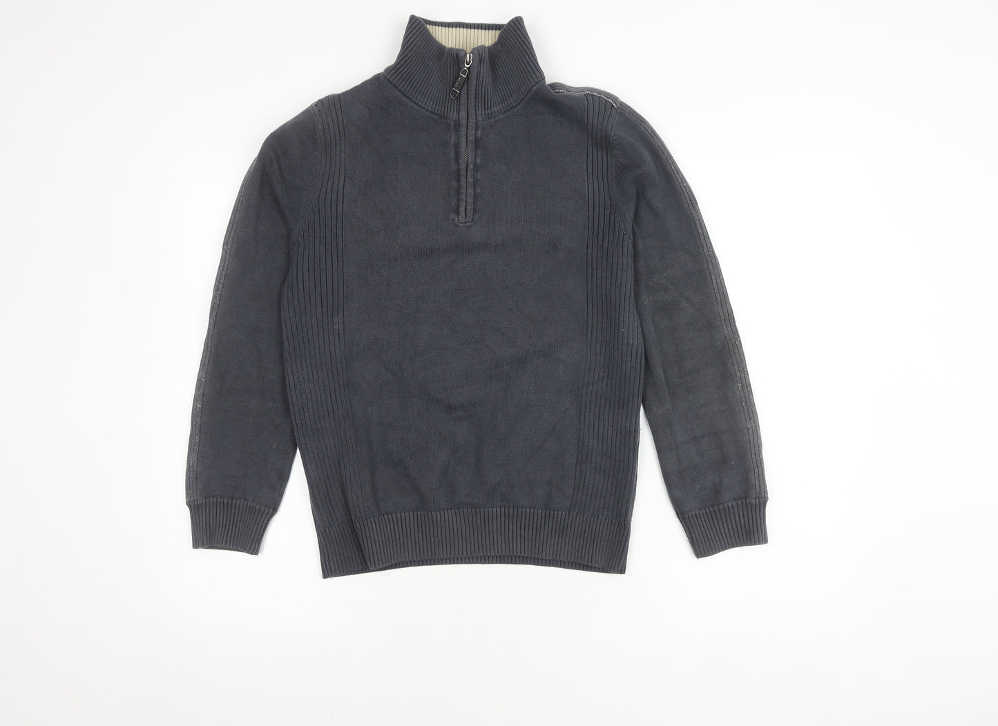 Yishion Men's Grey S Pullover Jumper High Neck
