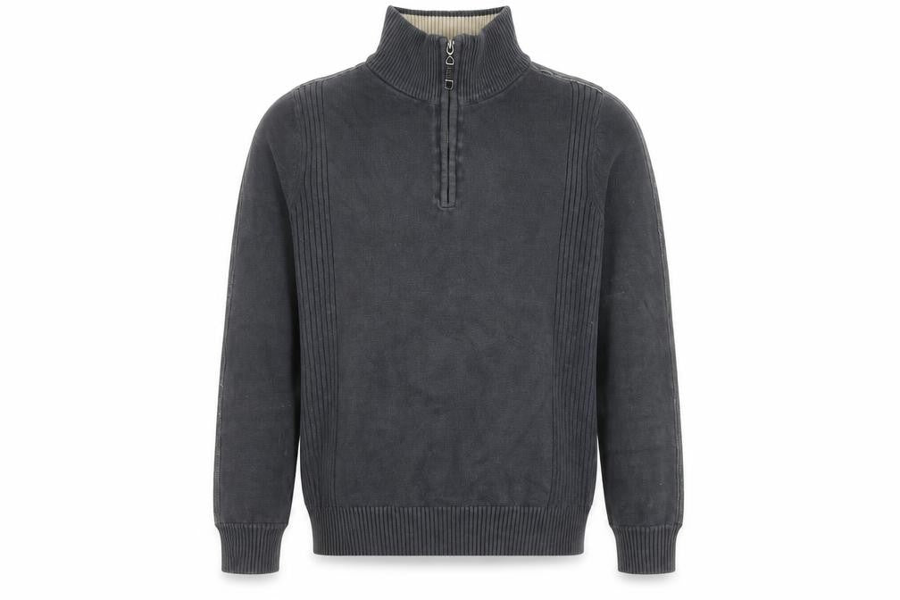 Front view of Yishion Men's Grey S jumper High Neck