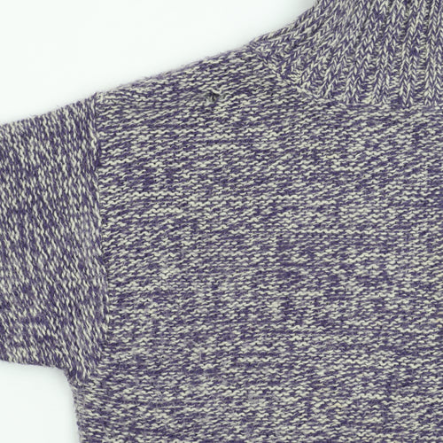 Soft Grey Womens Multicoloured Knit Roll Neck Jumper 10/12