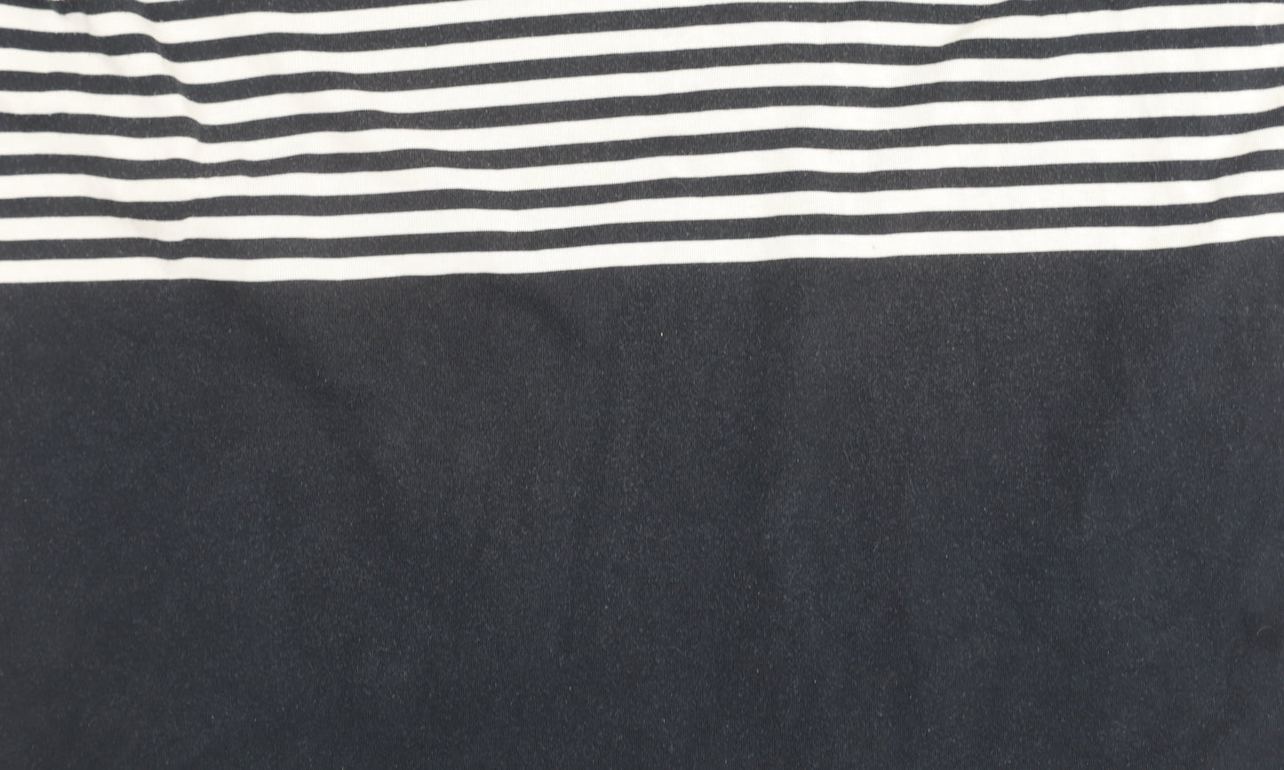 Puma Men's Striped Polo Shirt XL, Black & White