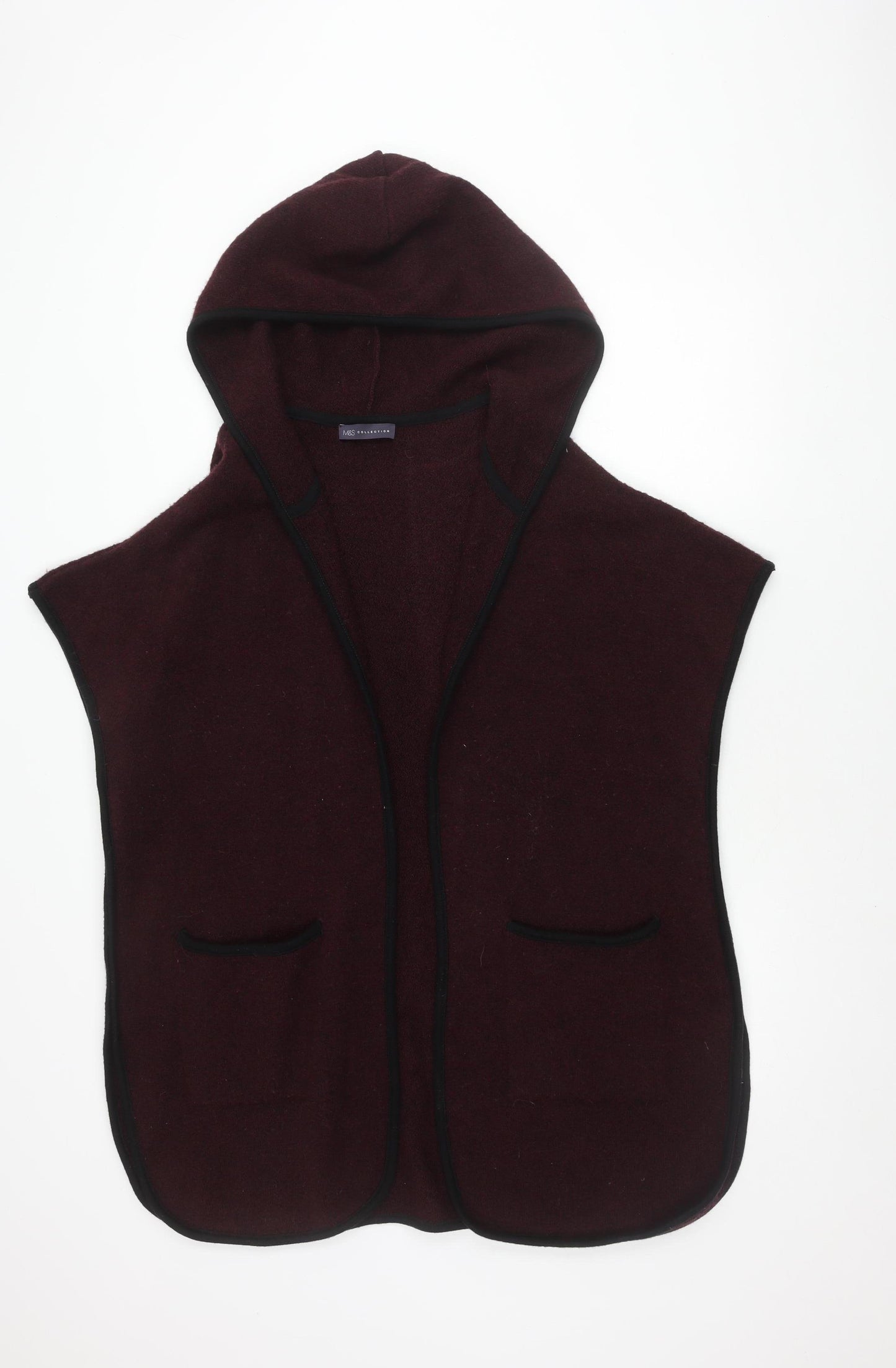 Marks and Spencer Women's Purple Open Front Cape Hooded Jumper M