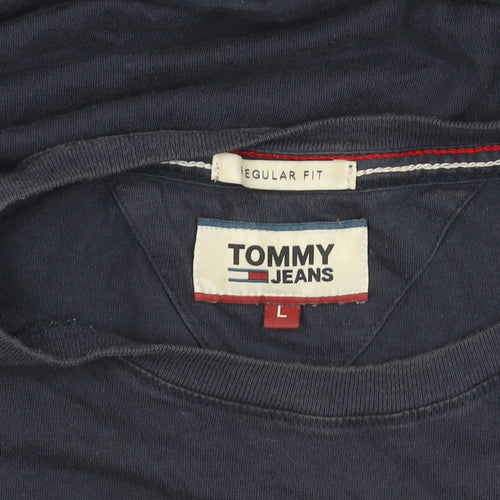 Tommy Jeans Men's Blue Cotton T-Shirt, Size L