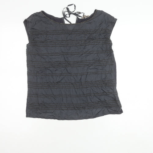 Jigsaw Women's Black Beaded Sleeveless Blouse - S