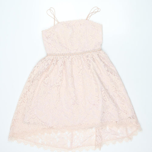 River Island Teens Pink A-Line Lace Dress 12