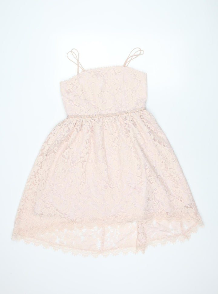 River Island Teens Pink A-Line Lace Dress 12