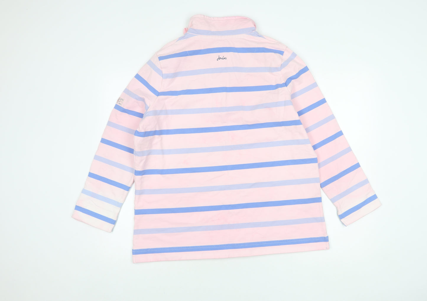 Joules Women's Pink Blue Striped Jumper Size 18