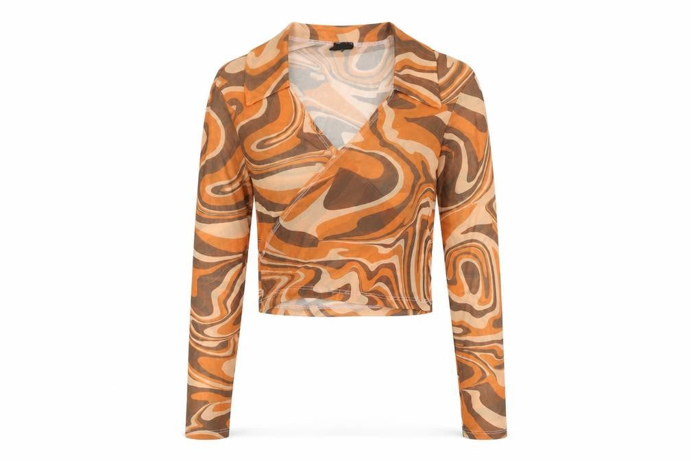 Front view of Urban Outfitters Women's Multicoloured Wrap Top S