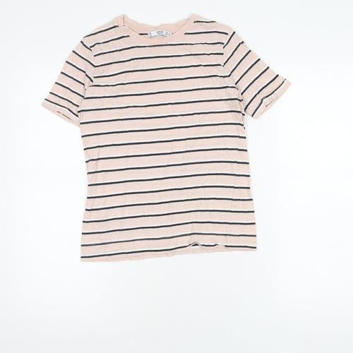 MNG Basics Women's Pink Striped T-Shirt Size 8