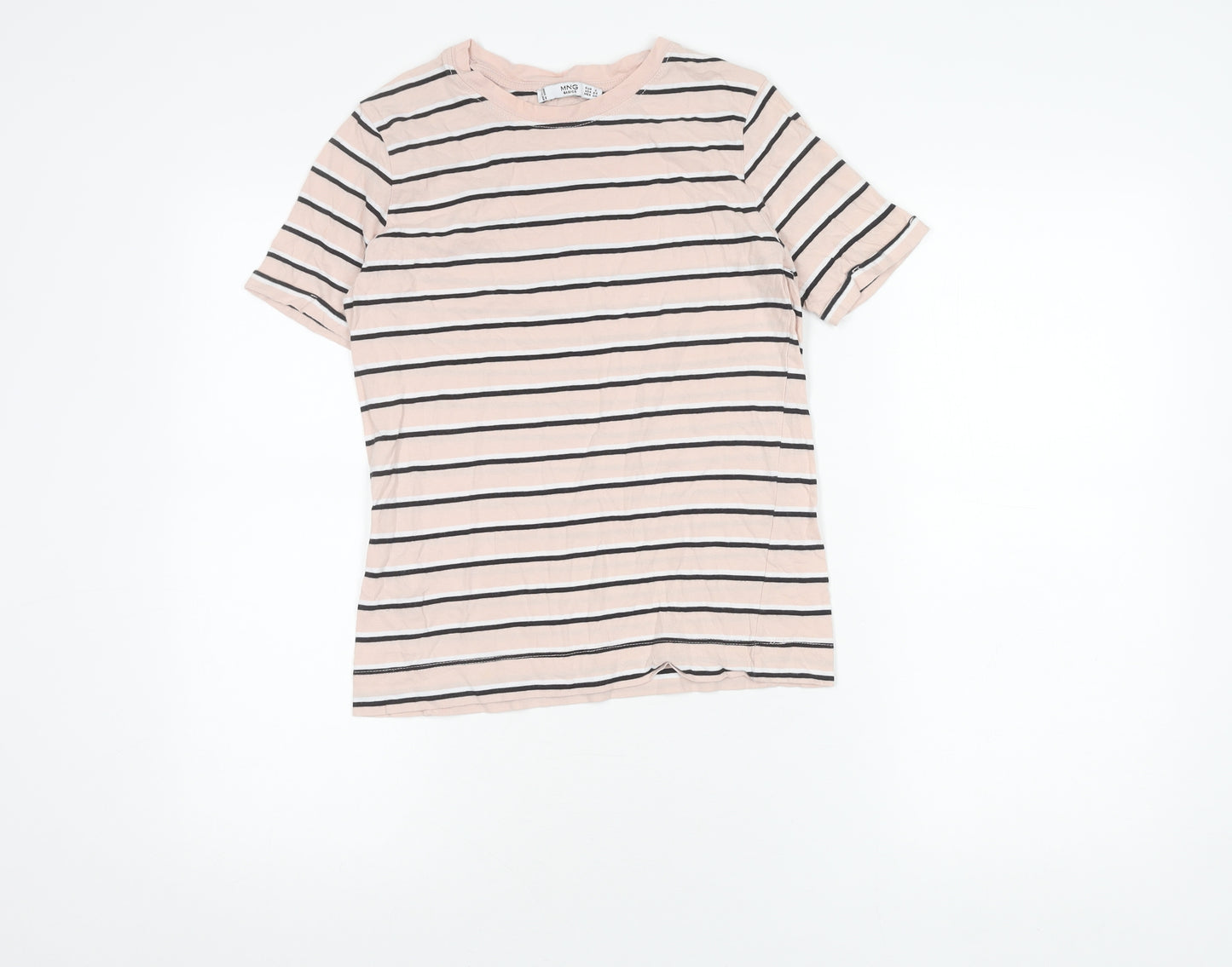 MNG Basics Women's Pink Striped T-Shirt Size 8