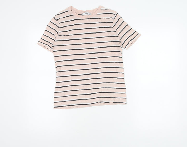 MNG Basics Women's Pink Striped T-Shirt Size 8