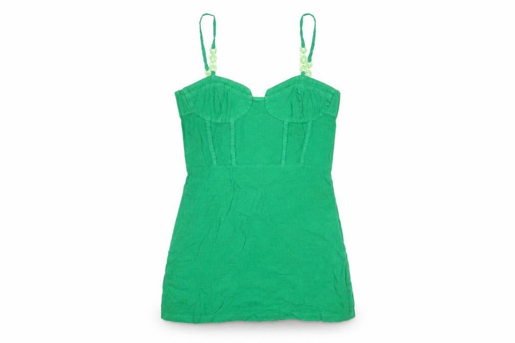 Zara Women's Green Sleeveless Slip Dress Size 12