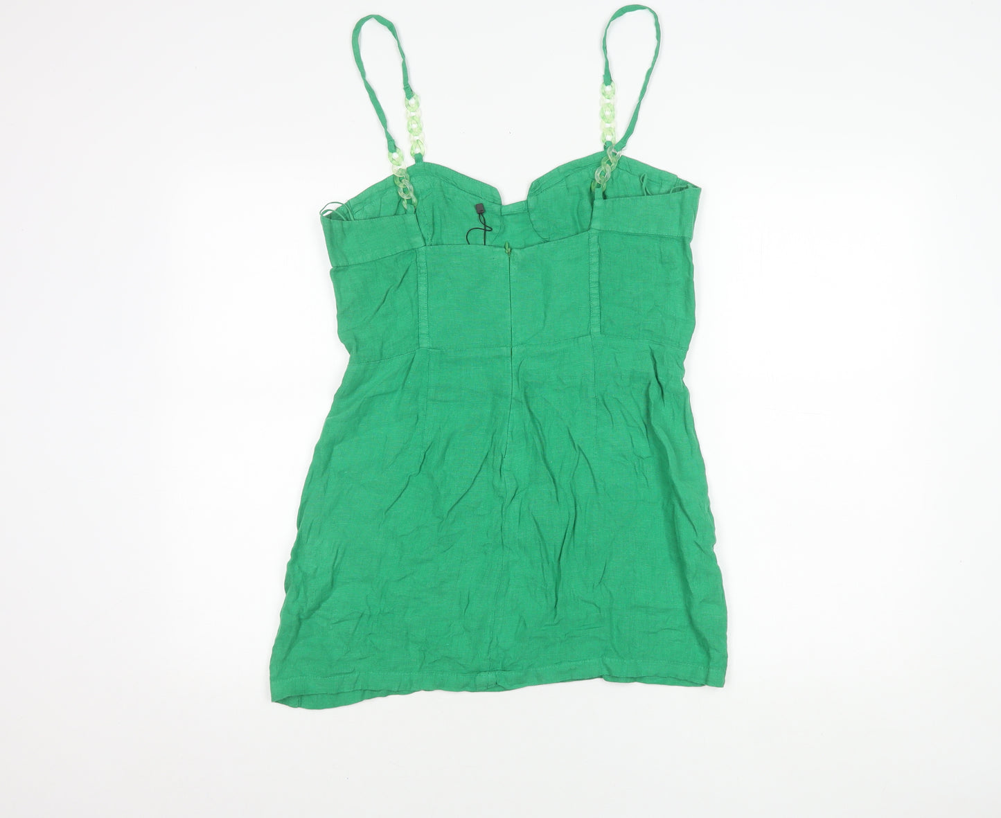 Zara Women's Green Sleeveless Slip Dress Size 12