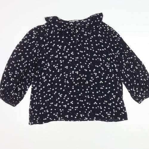 Oliver Bonas Women's Blue Floral Blouse Size 14