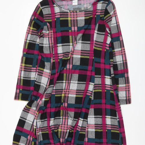Mitzy Women's Multicoloured Plaid Knit Dress L